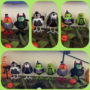 2024 Hyde and eek Halloween Themed Decorative felt birds Figures Set 6